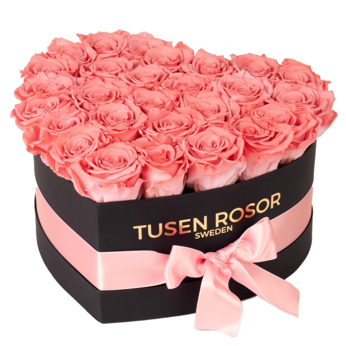 Korall evighetsrosor | Hjärtbox