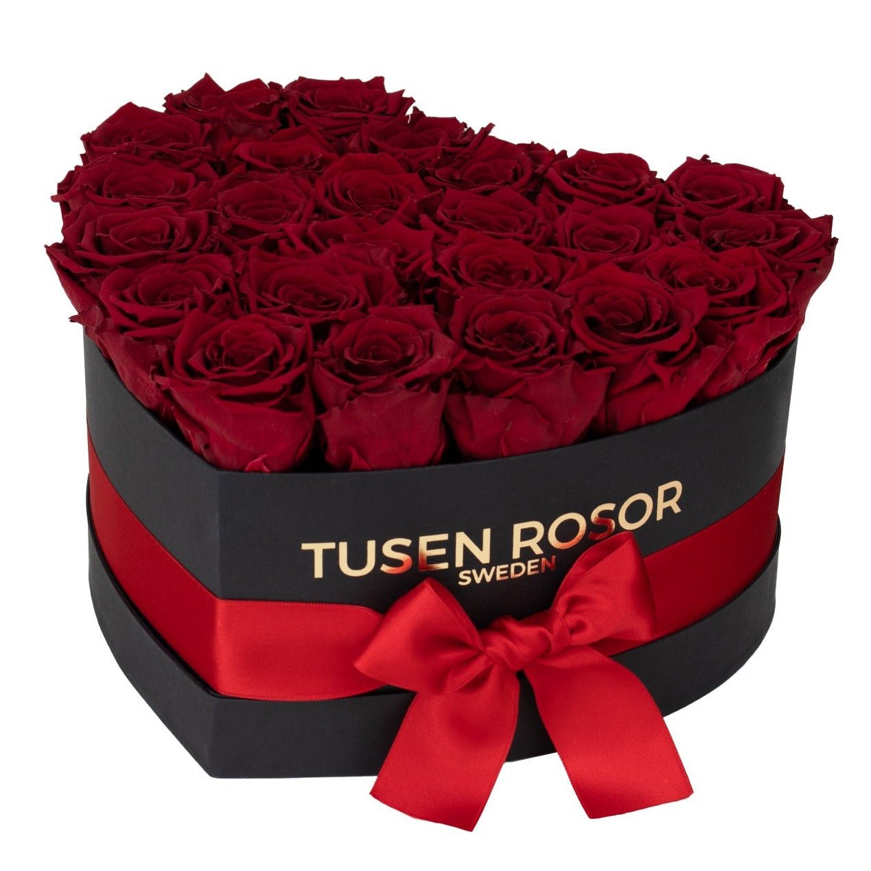 Röda evighetsrosor | Hjärtbox